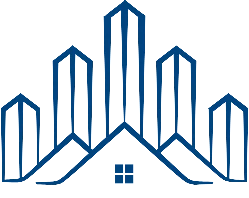 Real estate skyline icon representing investment and property services